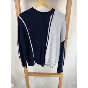 NWT Zaket & Plover Blue Gray Merino Wool Blend Crew Neck Sweater #1005 Size XL